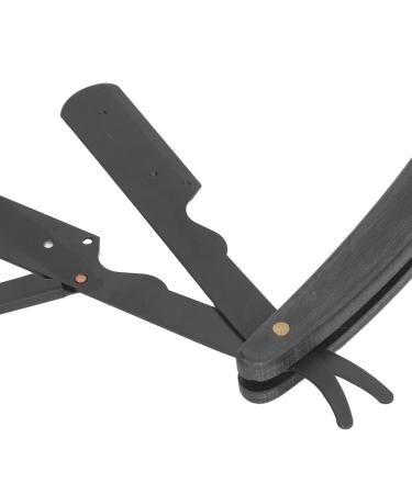 Premium Black Razor Wood & Swing Lock Razor for Precision Barbering | Barber Bart Klinge Rack - Perfect for Men's Grooming - Buy Online on SooperMarket.com
