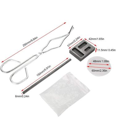Salmue Graphite Crucible Set - Melting Kit with Ingot Mold, Silica Crucible, Graphite Rod, 25cm Tong for Gold, Silver, Platinum - Buy Online on SooperMarket.com
