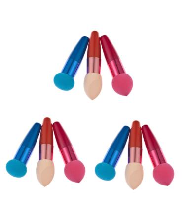 Housoutil 9 Pcs Makeup Brush Sponges Sponge Brush Concealer Brush Contour Brush Lip Brush Travel Major