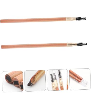 CANIGHT 2pcs Double Ended Eyebrow Pencil with Brush Women Brow Pencil Dark Brown Eyebrow Pencils Wood - Buy Online on SooperMarket.com
