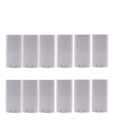 15pcs 15ml White Plastic Deodorant Containers 0.5 Oz New Empty Oval Lip Balm Tubes Twist-Up Deodorant Container for Lipstick Crayon Chapstick DIY Make Your Own Deodorant Cream Lotion Bar 15 Pcs White