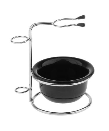 Seasaww Stainless Steel Shaving Brush Stand & Acrylic Shaving Bowl Mug Set - Premium Grooming Essentials for Men | International Shipping Available - Buy Online on SooperMarket.com