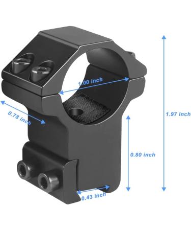Modkin 1 Inch Dovetail Scope Rings - High Profile Mount for 11mm Rails - Set of 2 with Stop Pin - Buy Online on SooperMarket.com