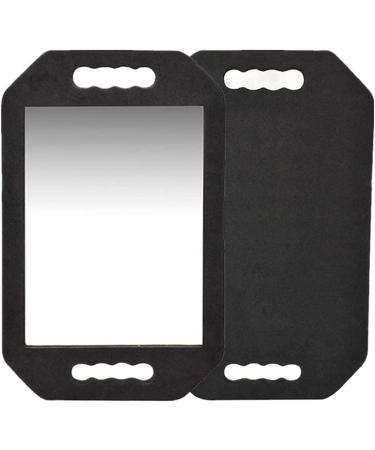 Rimosy Lightweight Handheld Mirror - Double Handle Mirror for Barbers, Salons, and Beauticians - Black Foam Handle, Easy to Carry & Hold - Ideal for Haircuts & Make-up - Buy Online on SooperMarket.com