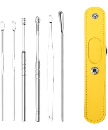 ZELLYA 6-Piece Earpick Set for Adult Home Use | Portable Keychain Spiral Ear Picking Tools - Green - Buy Online on SooperMarket.com