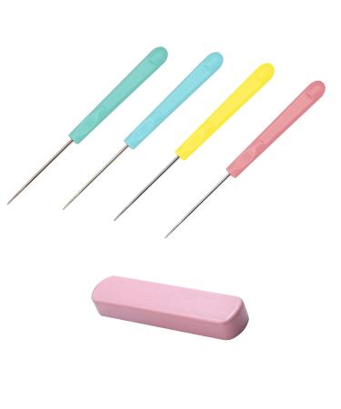 4 Pcs Hand Craft DIY Tool Set Plastics Handle Scratch Awl Sewing Awl Tool for Sewing  DIY Handicrafts