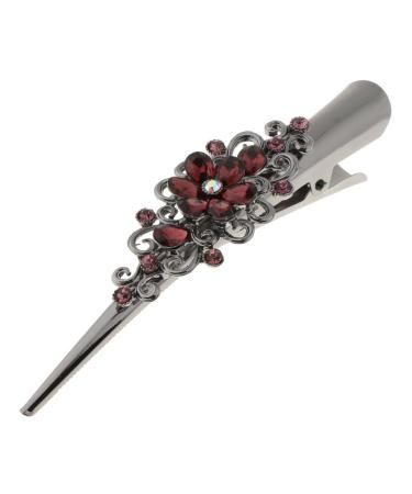Hellery Ladies Hair Clip - Rhinestone Brown Crocodile Sectioning Clips for Hairdressers - Buy Online on SooperMarket.com