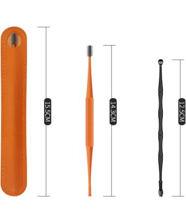 Professional Double-End Earwax Removal Tool Set - Spiral Remover with Storage Pick - Orange Dark Grey - 4 Sets - Buy Online on SooperMarket.com