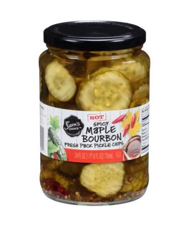 Spicy Maple Bourbon Pickle Chips Hot 24 oz. Jar