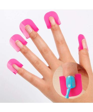 Gresunny 78pcs Nail Polish Stencil Kit - Reusable Plastic Nail Protector Shields for Anti Spill Manicure - Finger Cover Nail Art Clips Cap - Edge & Nails Protection Tools - Buy Online on SooperMarket.com