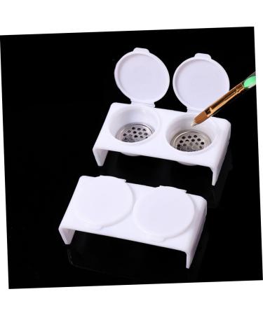 minkissy Nail Art Brush Cup Nail Art Tool Painting Tool Nail Tools Soaking Bowl for Acrylic Nails Dappen Dish with Lid With Cover Wash Pen Bracket Pen Wash Cup Stainless Steel - Buy Online on SooperMarket.com
