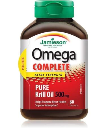 Jamieson Omega Complete Super Krill 500mg 60's 60 Softgels 60 count (Pack of 1) - Buy Online on SooperMarket.com