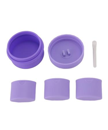 Travel Silicone Makeup Containers Trinkets Pills Silicone Cream Jars with Spoon Leakproof Portable for Outdoor (Purple)