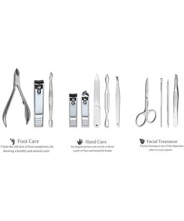 Professional 12-Piece Manicure & Pedicure Set | Stainless Steel Nail Clipper Kit | Travel Grooming Tools - Black - Buy Online on SooperMarket.com
