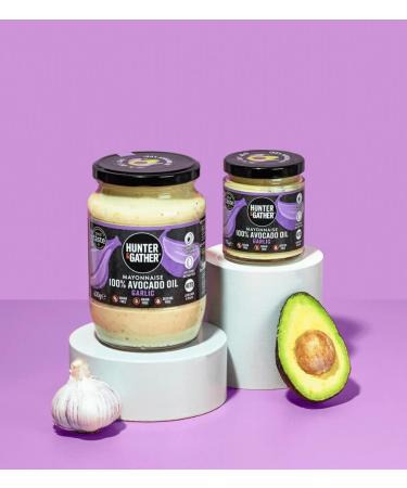 Garlic Avocado Oil Mayonnaise 175g | Hunter & Gather Avocado Mayo with Free Range Egg Yolk | Paleo Keto Sugar Gluten Free | Lemon Zest & Black Pepper | Pack of 1 - Buy Online on SooperMarket.com
