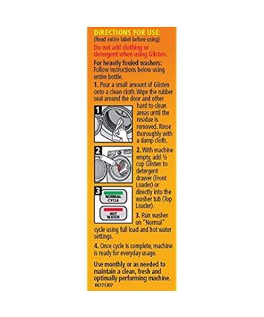 Glisten Washer Magic Machine Cleaner  Remove Odors and Buildup  Cleans Front Load & Top Load Washers  Safer Choice Winner  Pack of 2  24 Ounce 2 Pack - Buy Online on SooperMarket.com