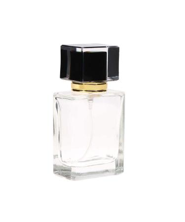 Yosoo Health Gear Glass Perfume Bottle 50ml Empty Glass Perfume Spray Bottle Atomiser Refillable Transparent Square Perfume Spray Bottle Atomizer(black)