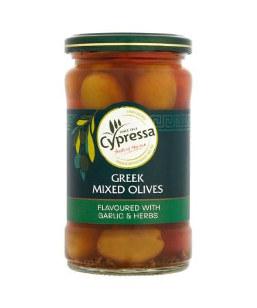 Cypressa Greek Mixed Olives Flavoured with Garlic & Herbs 315g