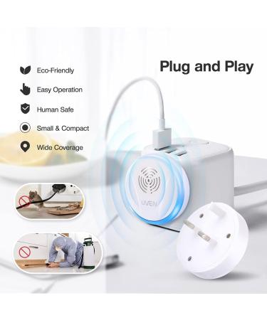 Ultrasound Pest Control | 6-Piece Electric Insect Repeller for Mosquitoes Mice Spiders & More | Effective Interior Plug-In Solution - Buy Online on SooperMarket.com