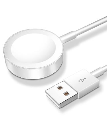 2023 Upgraded for Apple Watch Charger Magnetic Fast Charging Cable Portable Magnetic Wireless Charging Compatible with iWatch Series Ultra/8/7/6/SE/SE2/5/4/3/2/1-3.3ft White 1.0M White