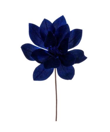 Vickerman 705315-22" Blue Velvet Sheen Glitter Trim Poinsettia Spray (4 Pack) (RG223302)