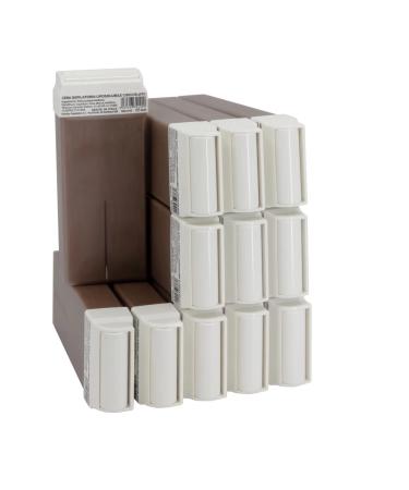 EpilWax Set of Roll-On Cartridges for Hair Removal - Large 100 ml Roll-on Waxing Refills (Chocolate Set of 12) Chocolate 100 ml (Pack of 12)
