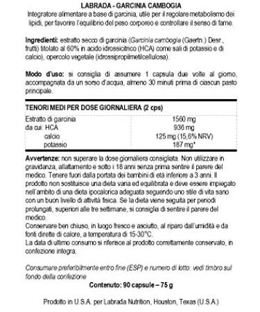Labrada Nutrition Garcinia Cambogia - 90 Capsules | Weight Loss Support - Buy Online on SooperMarket.com