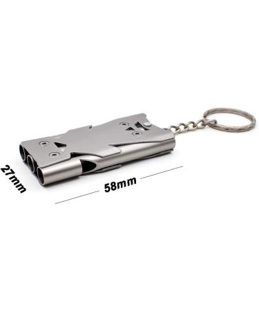 150dB Loud Stainless Steel Emergency Whistle - Makstore Silver Signal Whistle 58x27mm | International Shipping - Buy Online on SooperMarket.com