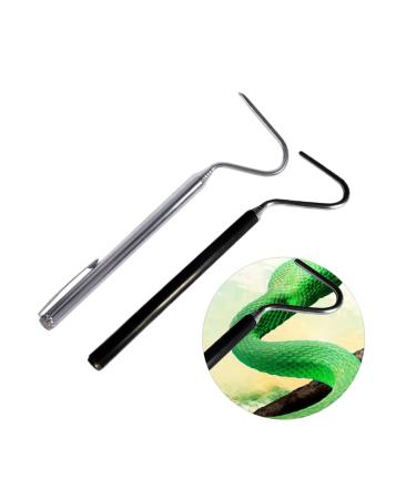 FRCOLOR Tool Hook 2pcs snake hook reptile hook reptile catching supplies snake tool Stainless steel grapple Grabber Hook As Shown 68X4.5X1cm