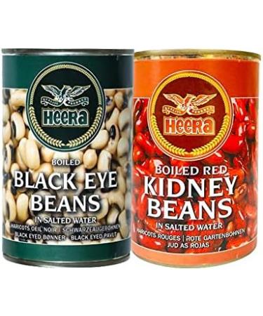 Seelans Superstore Heera Beans Tin Combo |Heera Red Kidney Beans Tin 400g | Heera Black Eye Beans Tin 400G |High Protein | Vegan |Ready to Cook | Indian Origin - Buy Online on SooperMarket.com