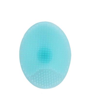 1 Pack Face Scrubber Soft Silicone Cleansing Brush Face Exfoliator Blackhead Pore Pad Cap Face Wash Brush for Deep Cleaning Skin Care Blue