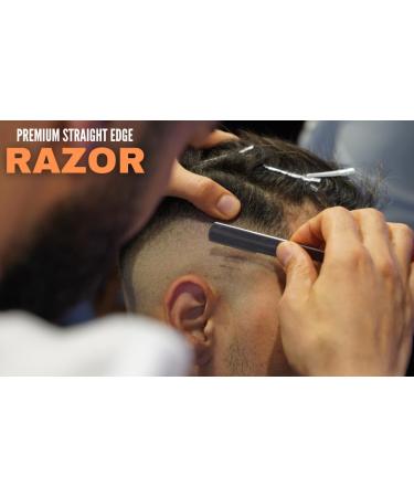 ProMax Care Professional Straight Edge Razor - Stainless Steel Barber Razor with 100 Derby Blades for Close Shaving - Men's Manual Safety Shaver with Blue Handle - Buy Online on SooperMarket.com