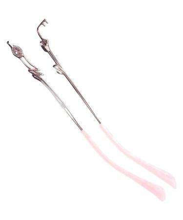 Ranara replacement glasses end tips glasses legs glasses accessories 1 pair of borderless glasses replacement arms 2-hole brackets rhinest metal spare parts pink