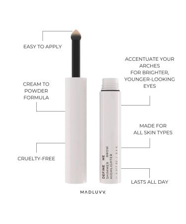 Shop MADLUVV Define Me Eyebrow Highlighter - Long-Lasting Shimmer Universally Flattering Hypoallergenic & Cruelty-Free for Brighter Eyes - Buy Online on SooperMarket.com