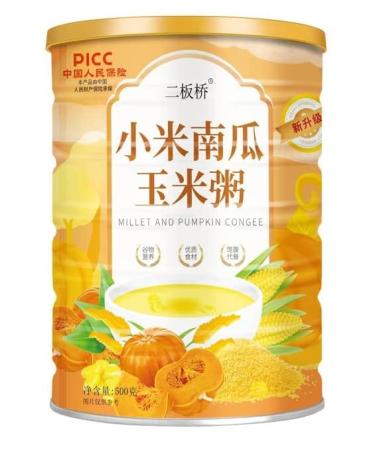 Millet Pumpkin Corn Porridge Corn Soup Pure Grains and Cereals 500G/can Nutritious Breakfast Meal Substitute Powder Instant Boiled Satiated Vegetables (3 CAN)