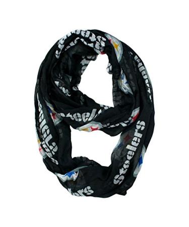 Littlearth womens NFL Pittsburgh Steelers Sheer Infinity Scarf, Team Color, One Size, 70" x 25"