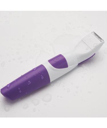 2 in 1 Waterproof Women Hair Trimmer Electronic Washable Hair Trimmer Clipper for Bikini Line Wet and Dry Use Purple - Buy Online on SooperMarket.com