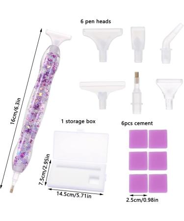 14pcs Diamond Painting Art Drill Pen Set - Luminous 5D Point Drill Pen Tools with Wax & Storage Box - Purple Resin Cross Stitch Diamond Rhinestone Beads Picker for DIY Nail Art & Embroidery Decoration - Buy Online on SooperMarket.com