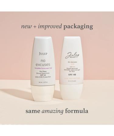 Julep No Excuses SPF 40 Clear Facial Sunscreen | Broad-Spectrum Glow Moisturizer | Non-Greasy Formula for Sensitive Skin | 1 Fl Oz - Buy Online on SooperMarket.com