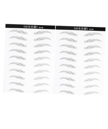 Baluue 2 Pairs Artificial Eyebrow Patch Dual-ended Eyebrow Pencil Simulation Eyebrow Clear Brow Gel Tear