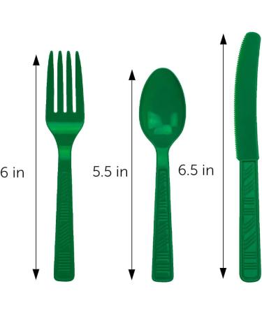 DecorRack 96 Piece Green Disposable Plastic Cutlery Set - BPA Free Heavy Duty Silverware for Birthdays, Events, Parties - Bulk Plastic Utensils (Set of 96) - Buy Online on SooperMarket.com