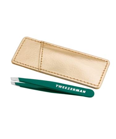 Tweezerman Emerald Shimmer Mini Slant Tweezer with Case