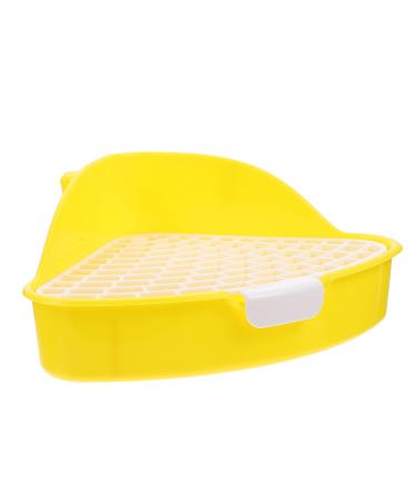 BELLIFFY Box Rabbit Toilet Ferret Litter Sand Bath for Hamsters Dwarf Hamster Toilet Bunny Potty Rat Plastic 25X19X10CM Yellow