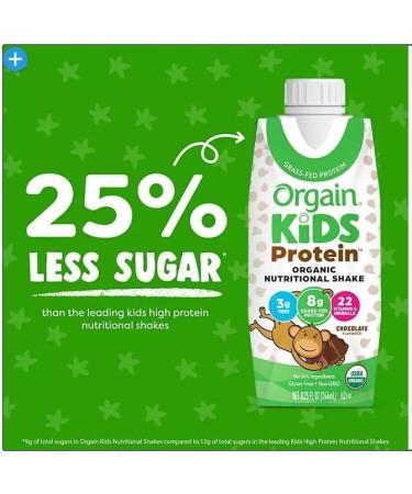 Orgain Kids Organic Grass Fed 8g Protein Nutritional Shake Chocolate 8.25 fl. oz. 244ml x 18 pk. - Buy Online on SooperMarket.com