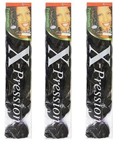 X-pression Premium Original Ultra Braid. - Color 1 (Pack of 3) 1 3 Count (Pack of 1) - Buy Online on SooperMarket.com