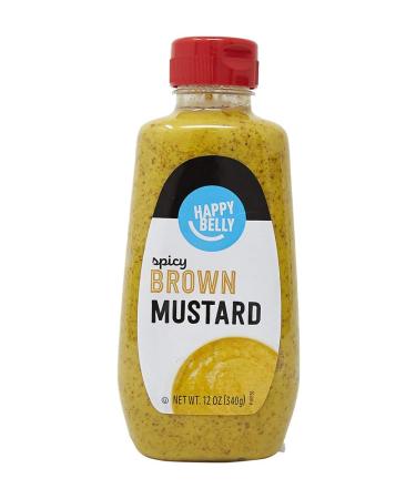 Amazon Brand - Happy Belly Spicy Brown Mustard, Kosher, 12 Ounce