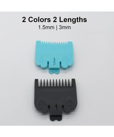 2 Pieces Professional Hair Clipper Guards Hair Clipper Guide Combs Compatible with Most Wahl Full-sized Standard Hair Clippers Blades(1.5mm 3mm) - Buy Online on SooperMarket.com