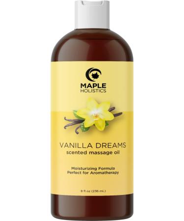 Vanilla Sensual Massage Oil for Couples - Irresistible Full Body Massage Oil with Jojoba Coconut and Sweet Almond Oil with Dreamy Vanilla Scent for Complete Relaxation - Non GMO Gluten Free and Vegan Vanilla 8 Fl Oz