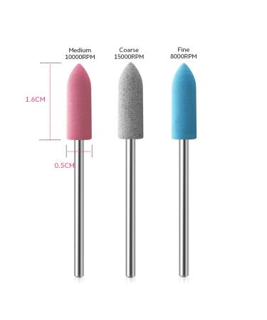 KADS 12X Silicone Nail Drill Bit 3/32 - Cuticle Clean File for Nail Art Manicure - Buy Online on SooperMarket.com