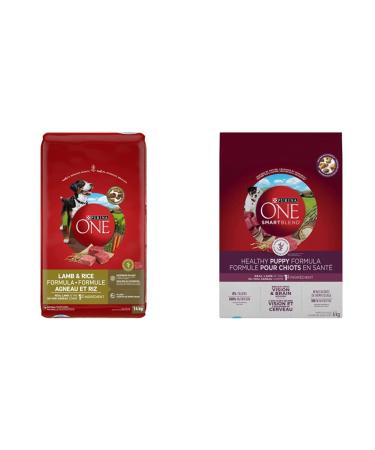 Purina ONE Smartblend Natural Dry Dog Food Bundle - Lamb & Rice (14 kg) + Puppy Food (6 kg) Dry Dog Food + Dry Dog Food 6 kg 14.0 kg (Pack of 1)